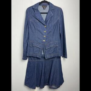 Vintage Metrostyle Denim Blazer and flounced hem skirt set size  8T